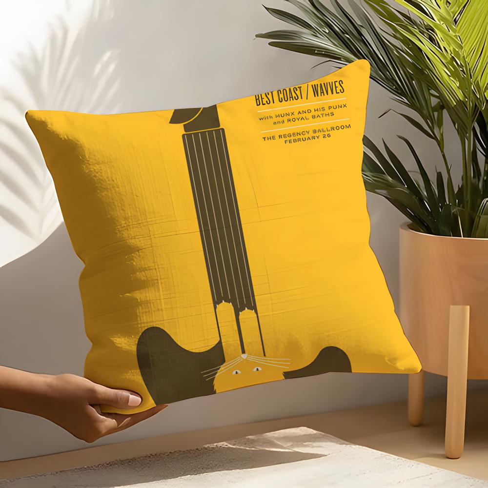 2 Abstract Quirky Musical Note Patterns Pillow Case Home Living Room Decoration Linen Pillowcover Pillow Cases Cushion Cover