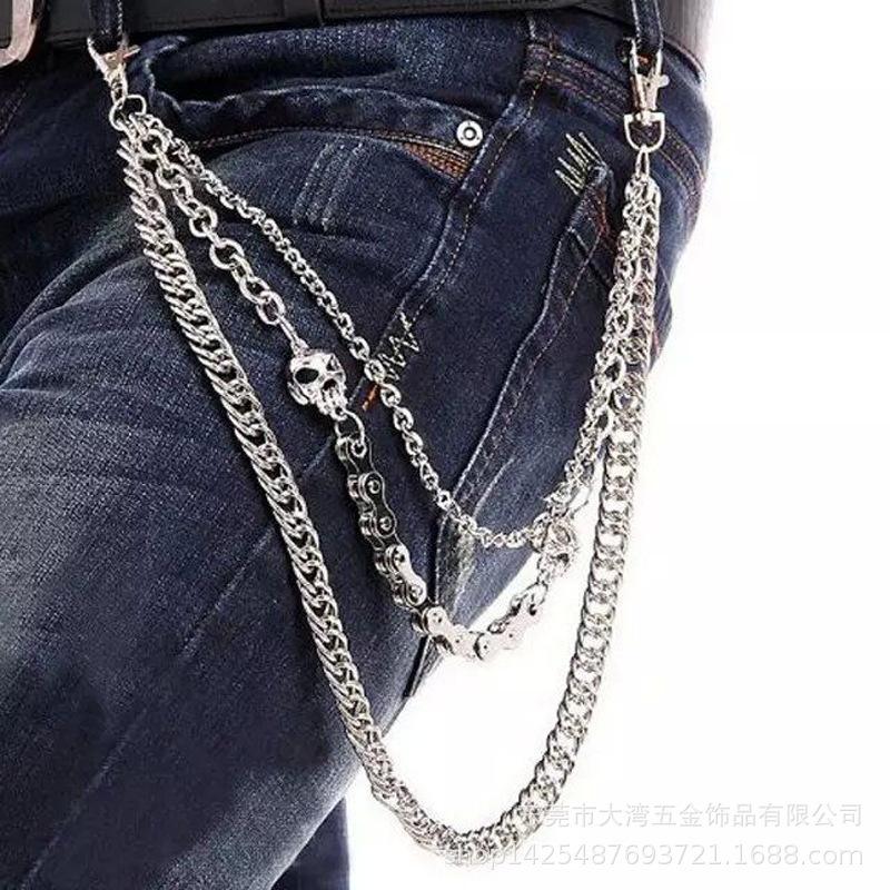 Apparel Accessories, Jeans Hip Hop Trouser Chain, Waist Chain Metal Waist Chain Men's Decorative Chain