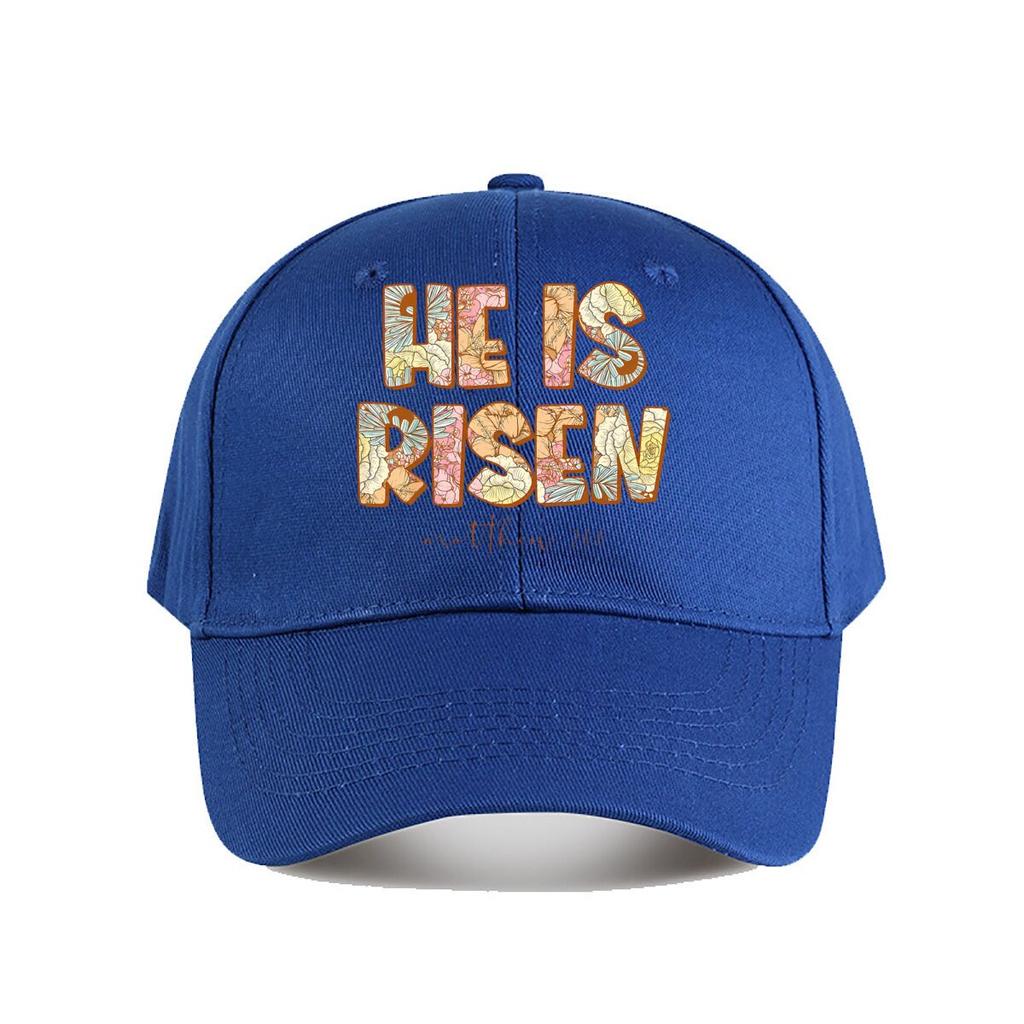 Floral He Is Risen Matthew  Christian Decor Baseball Cap Fashion Unisex Sunhat Womens Outdoor Sports