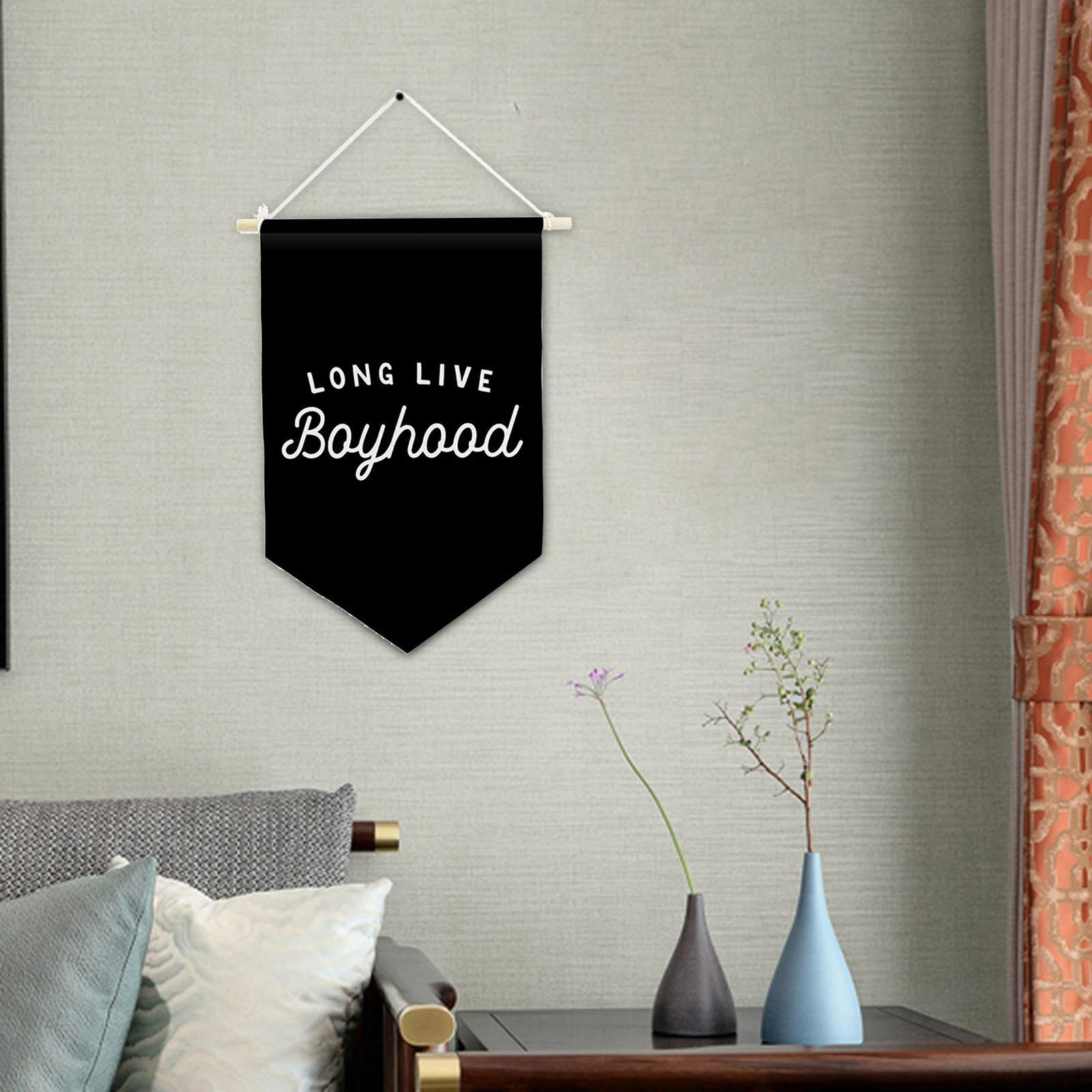 Long Live Boyhood Room Decor Decorative Hanging Ornament Wall Decoration Triangle Banner for Teen