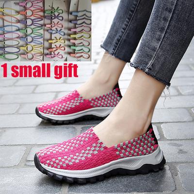 Breathable Summer Women Casual Shoes High Quality Handmade Comfort Woven Mother Shoe Female Flats Fashion Women Shoes Loafers