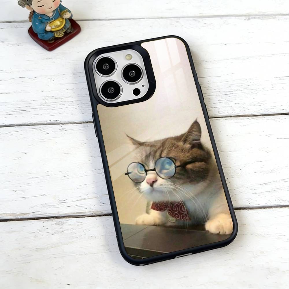 Table Working Cat Phone Case For iPhone17,16,15,14,13,12,11 Plus,Pro Magnetic with Magsafe Wireless Charging