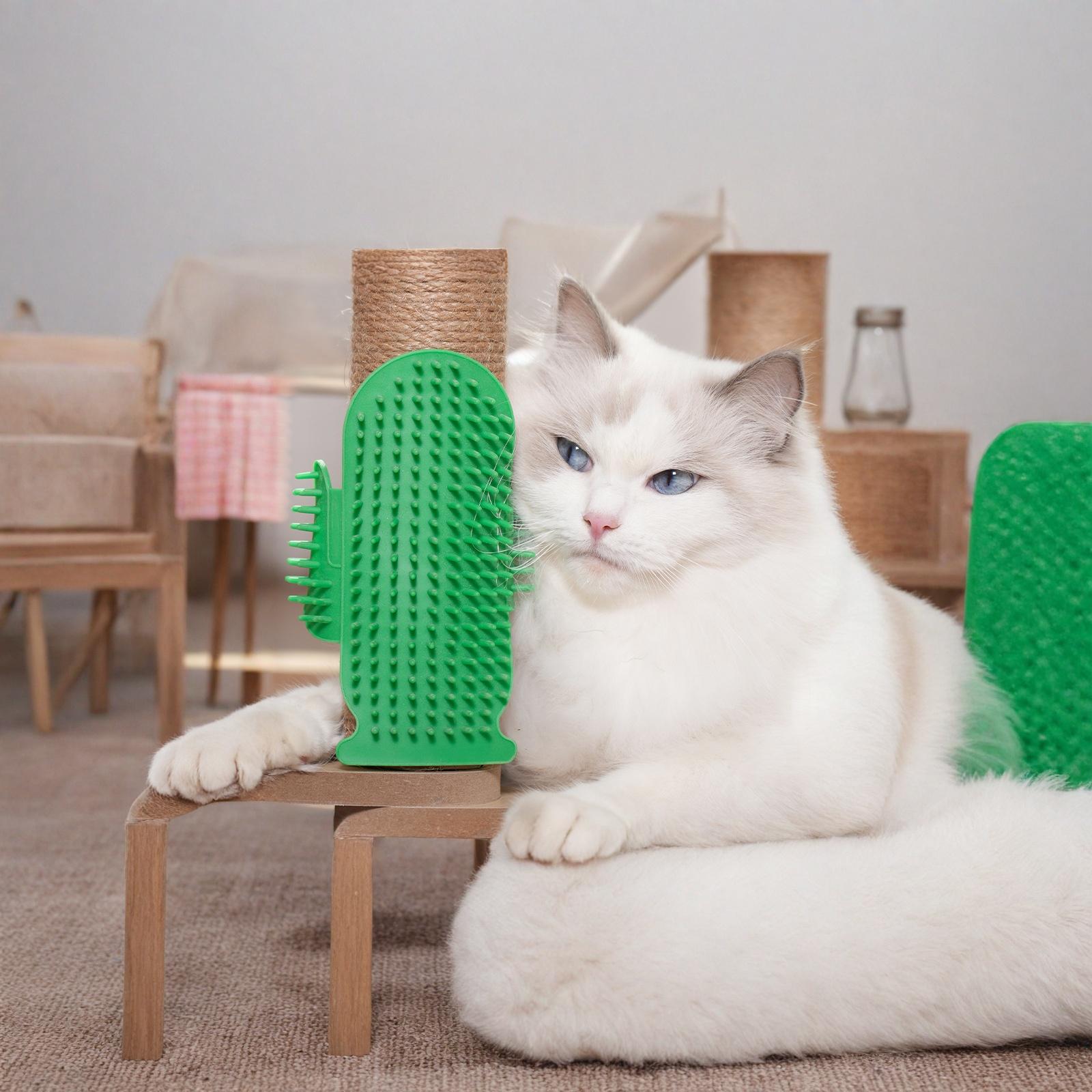 

Угловая щетка-чесалка для самогруминга, массажная игрушка для кошек зелёный