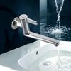 Wall Mounted Single Cold Water Faucet Chrome Brass Long Spout Tap with Single Lever Handle G1/2' Inlet for Kitchen Wash Basin
