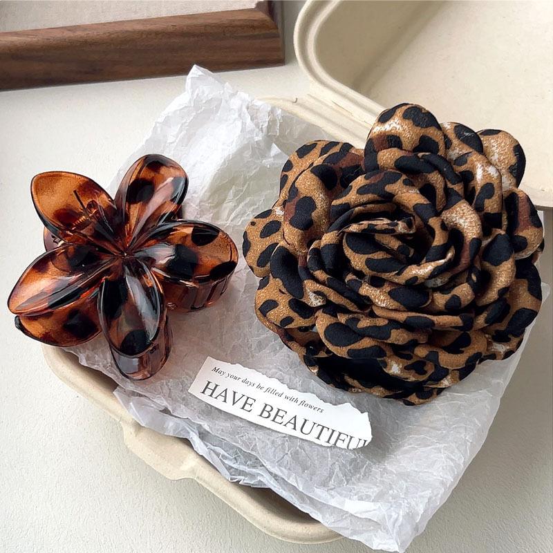 2pcs/set French Large Flower Hair Claws Korean Flower Hair Clip Grab For Women Ponytail Hairpins Barrettes Hair Accessories Gift