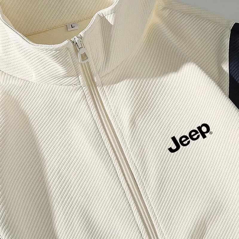 Jeep Men's Stand Collar Casual Zip-Up Sweatshirt Jacket