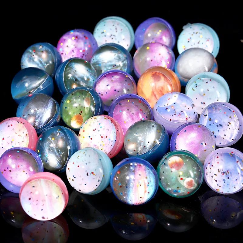 Space Theme Bounce Ball Starry Sky Planet Rubber Jumping Ball Children Birthday Party Favos Playthings Pinata Filler Christmas Present