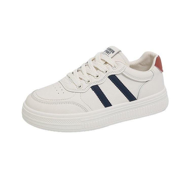 

Leather platform white shoes women s summer 2025 new breathable thin leather versatile platform sports and leisure board shoes 40 темно-синий