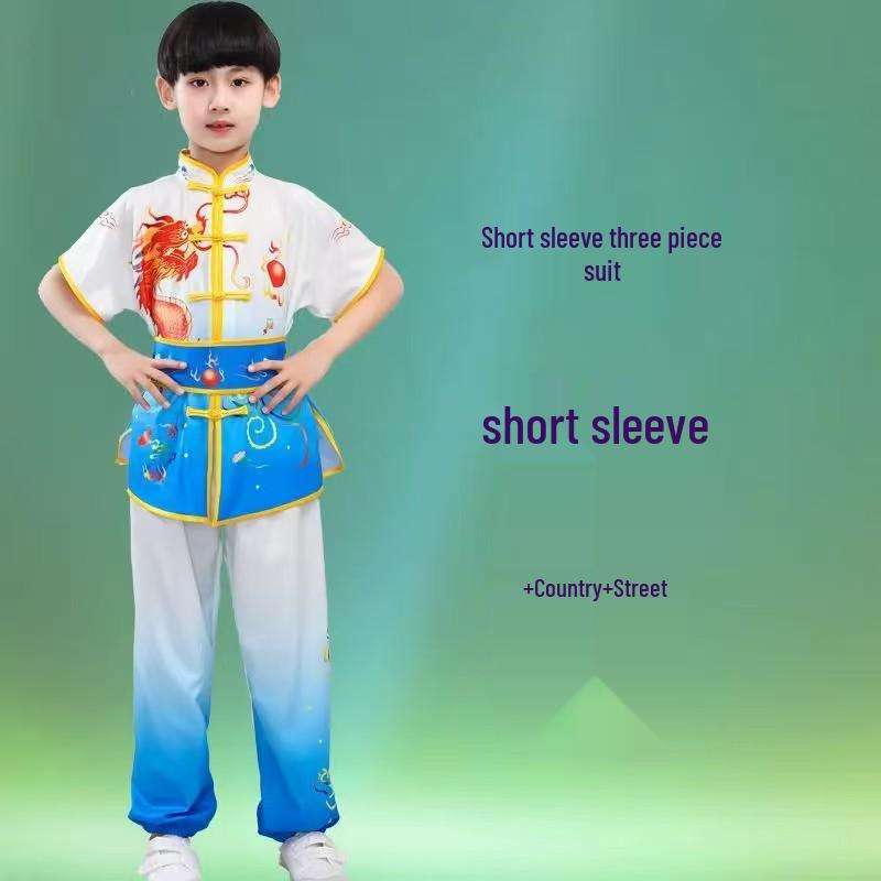 Costumi Graduati per Performance di Arti Marziali per Bambini - Unisex Manica Lunga/Corta per Allenamento e Batteria per Studenti delle Scuole Primarie
