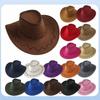 Men's and women's cowboy hats, sunscreen visors, grassland western cowboy hats, couples traveling with big eaves, top hats, suede
