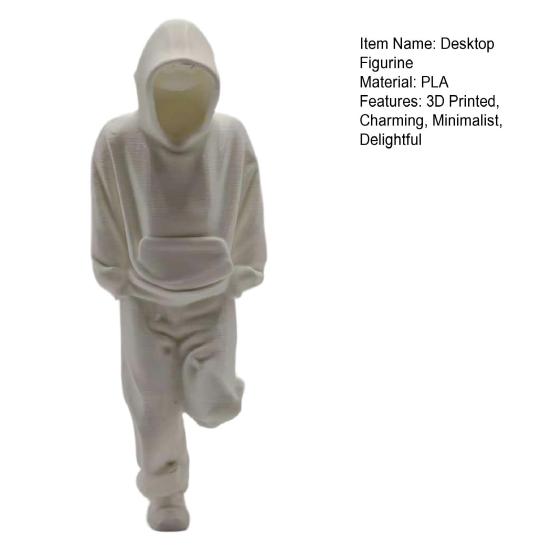 Thinker 3D Printed Figurine Statue for Sweatsuit Man Home Office Desk Bookshelf Decor