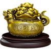 Aris & Juno Brass Pixiu Treasure Basin Statues - Traditional Chinese Feng Shui Wealth Decor - Perfect for Home Fortune, Office Success, and Business