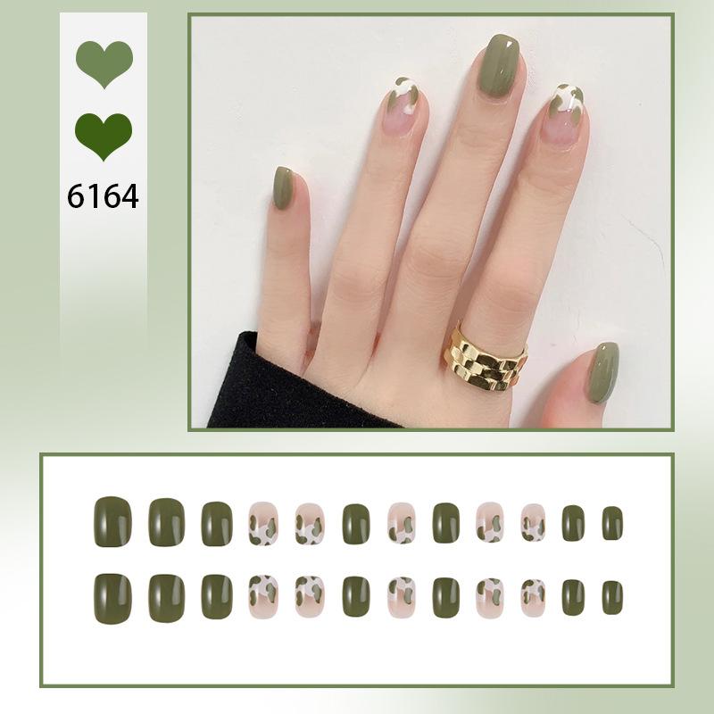 24Pcs Purple Bunny Design Full Coverage Press On Nails Artificial Removable Fake Nail Art Acrylic False Nails Finished