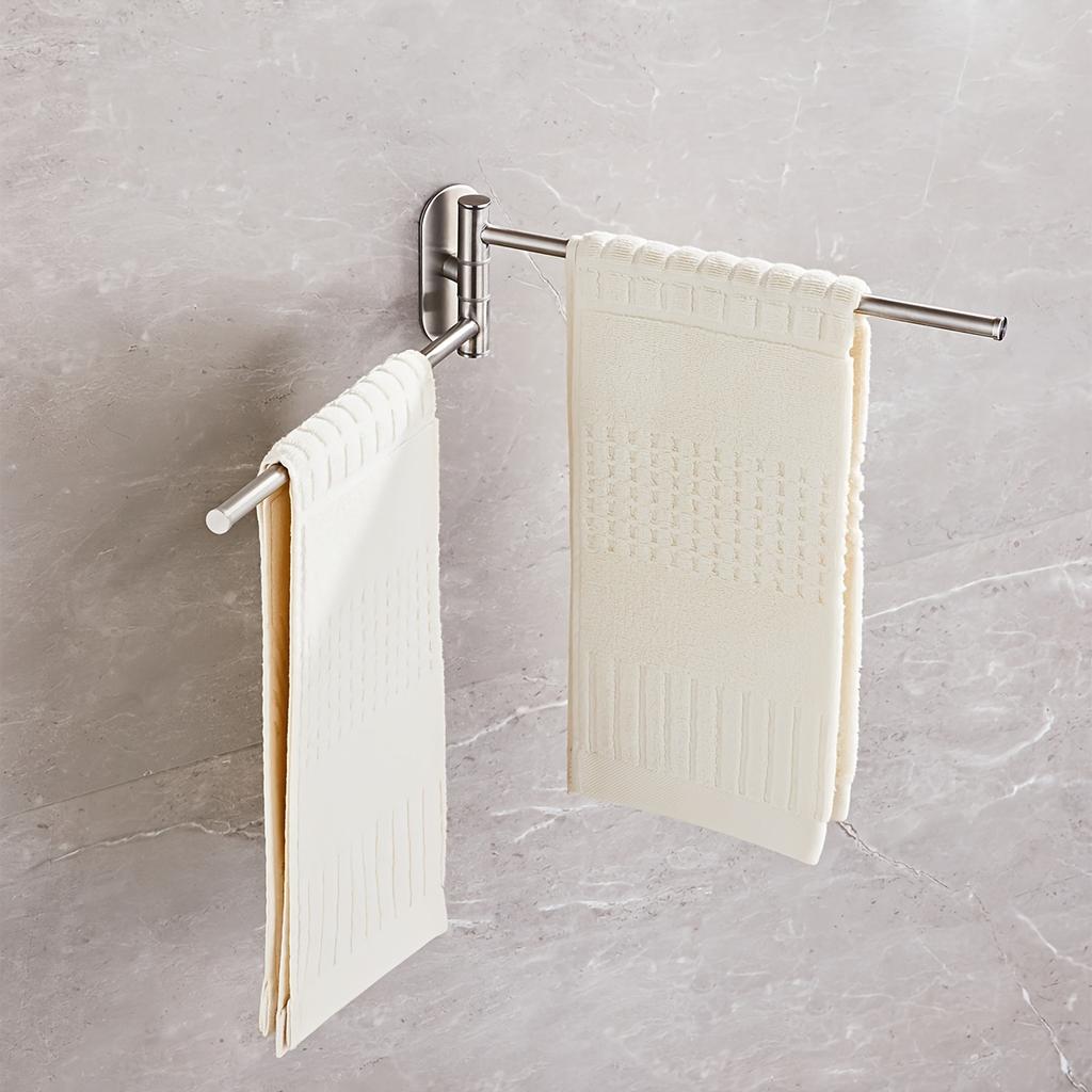 Stainless Steel Bathroom Rotatable Towel Rack Bathroom Pendant Free of Punching Multi-Pole Towel Rack Bath Towel Rack Towel Rack