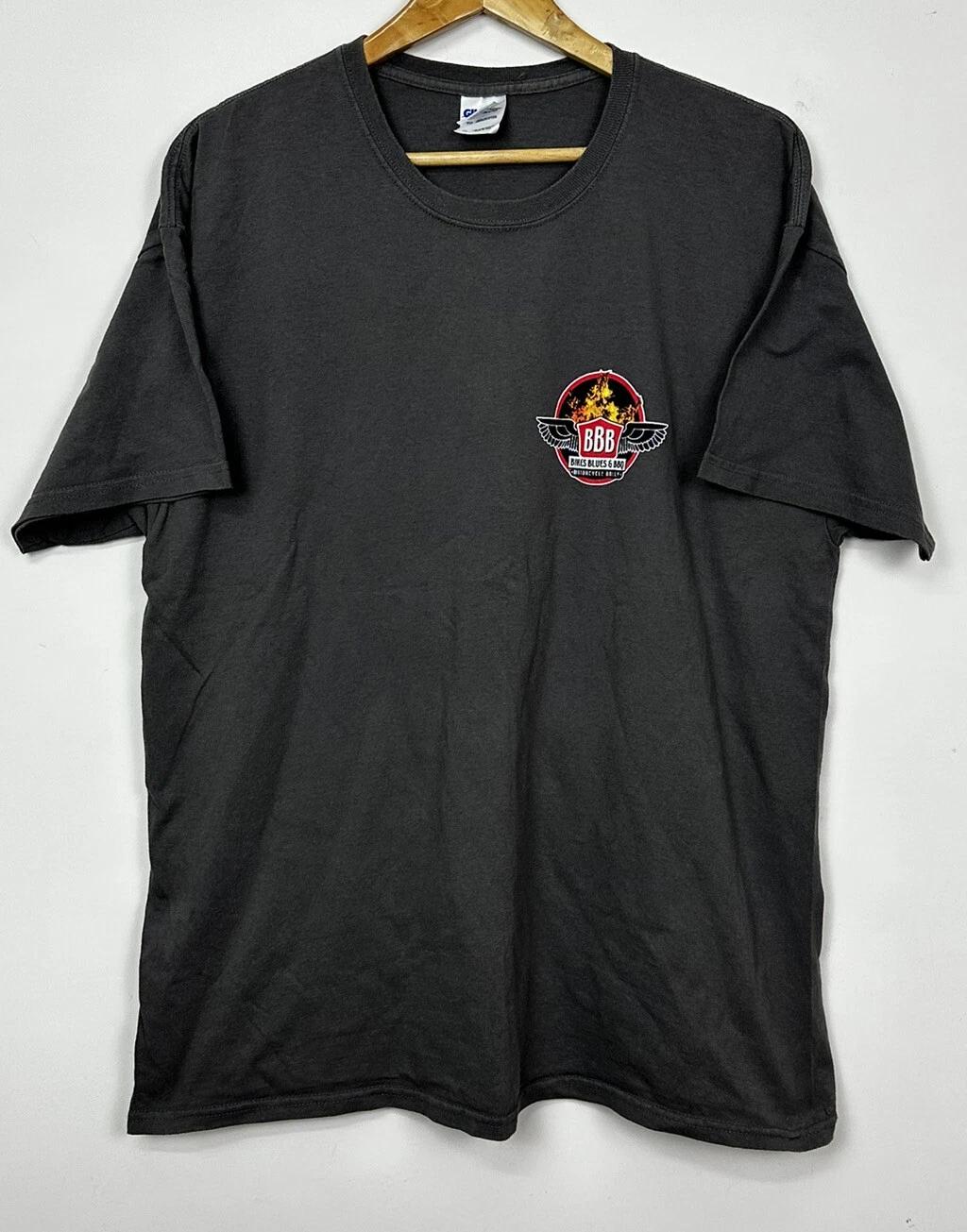 

2012 Bikes, Blues & BBQ Grey Retro Men’s T-shirt Fayetteville, Arkansas SIZE XL 3XL