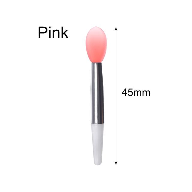 1/3PC Portable Lip Brush Multifunctional Soft Silicone Head Lip Balm Lipstick Applicator with Cover Professional Makeup Brushes