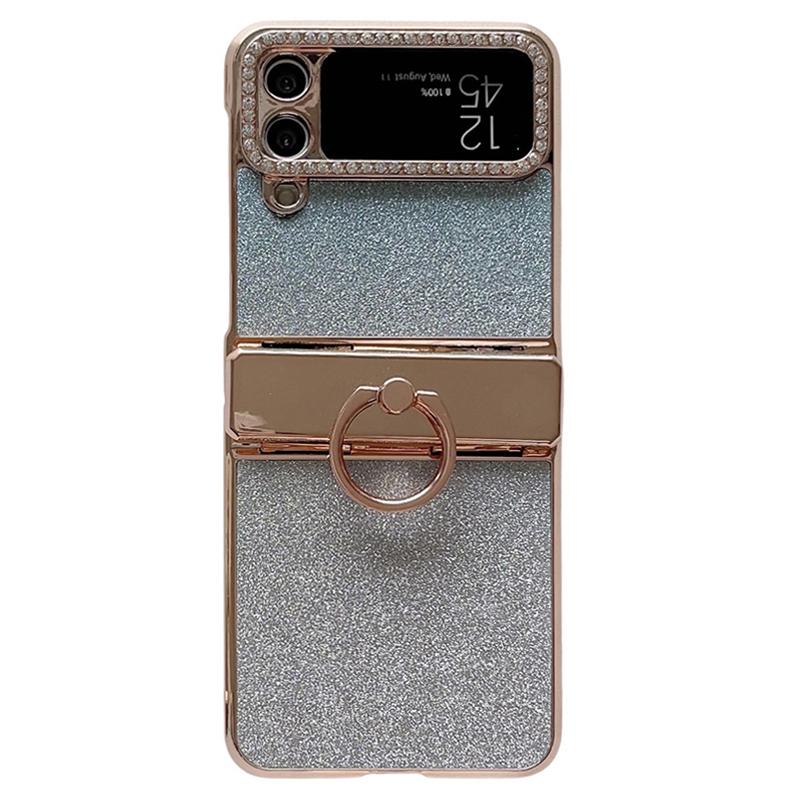 

Для Samsung Galaxy Z Flip3 5G/Z Flip4 5G Чохол-підставка Блискучий дизайн Декор стразами Жорсткий ПК Чохол для телефону Blue