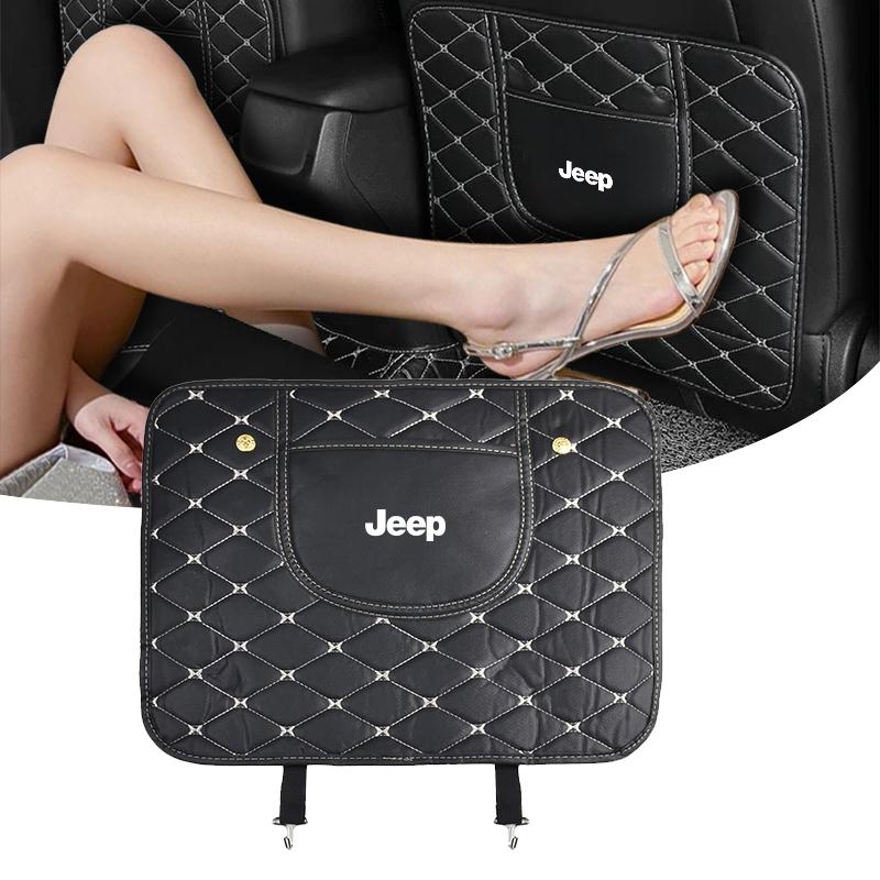 New PU Leather Car Seat Back Protector Mat Anti Dirty Protective Pad For Jeep Wrangler Grand Cherokee Compass Renegade Cherokee Gladiator