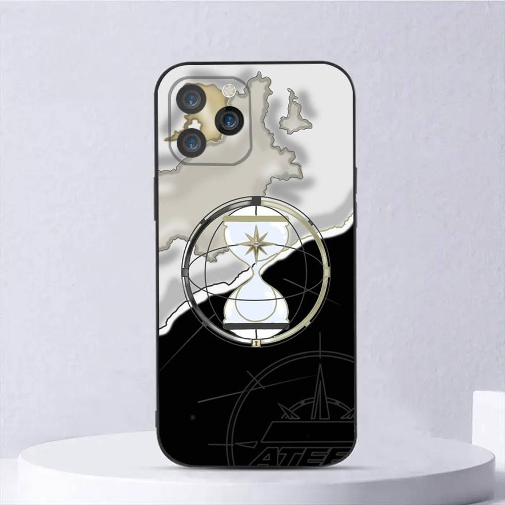 KPOP A-ATEEZ Phone Case For iPhone 16,15,14,13,12,11,Plus,Pro Max,XS,X,E,SE,Mini Soft Silicone Black Cover iPhone14ProMax