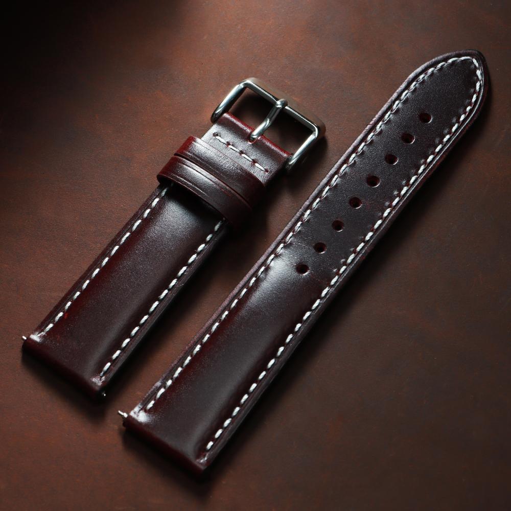 Oil Wax Calfskin Leather Watchband Soft Material Watch Band Retro Wrist Strap 18mm 20mm 22mm With Silver Stainless Steel Buckle