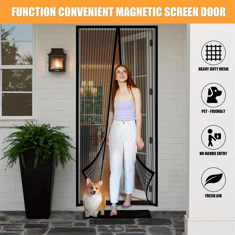 Magnetic Screen Door Curtain Mosquito and Insect-Proof Mesh Door Curtain Magnetic Sealing Device for Window and Door Screens
