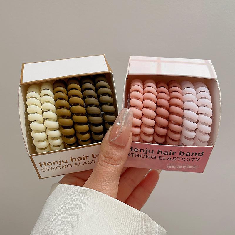 6-Pack Frosted Elastic Hair Rings - Durable, Simple Ponytail Bands for Women