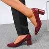 Zapatos Mary Jane de Tacón Grueso para Mujer Zapatos Planos Concisos sin Cordones Zapatos de Vestir Elegantes con Punta Afilada para Mujer Zapatos de Salón de Cuero para el Trabajo