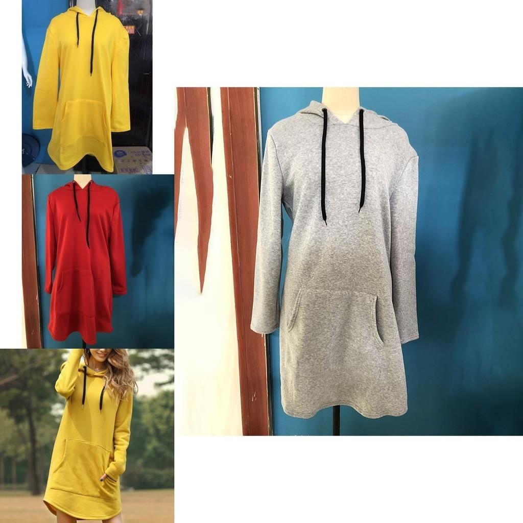 Cozy Womens Winter Long Sleeve Tunic Tops Pullover Hoodie Dress In Six Colors