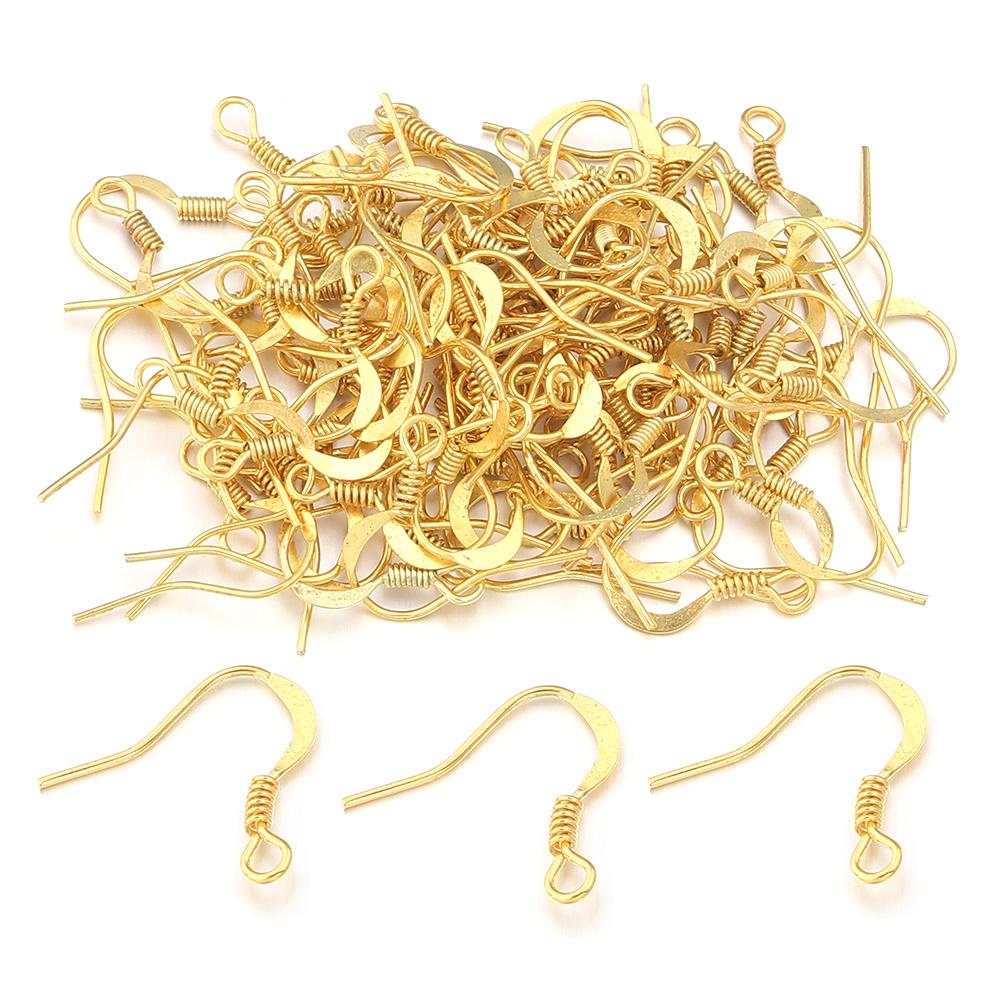 50-200Pcs Stainless Steel Earrings Clasps Hooks Hypoallergenic Ear Hook Earring Fish Hooks For Handmade Jewelry Earwire Findings