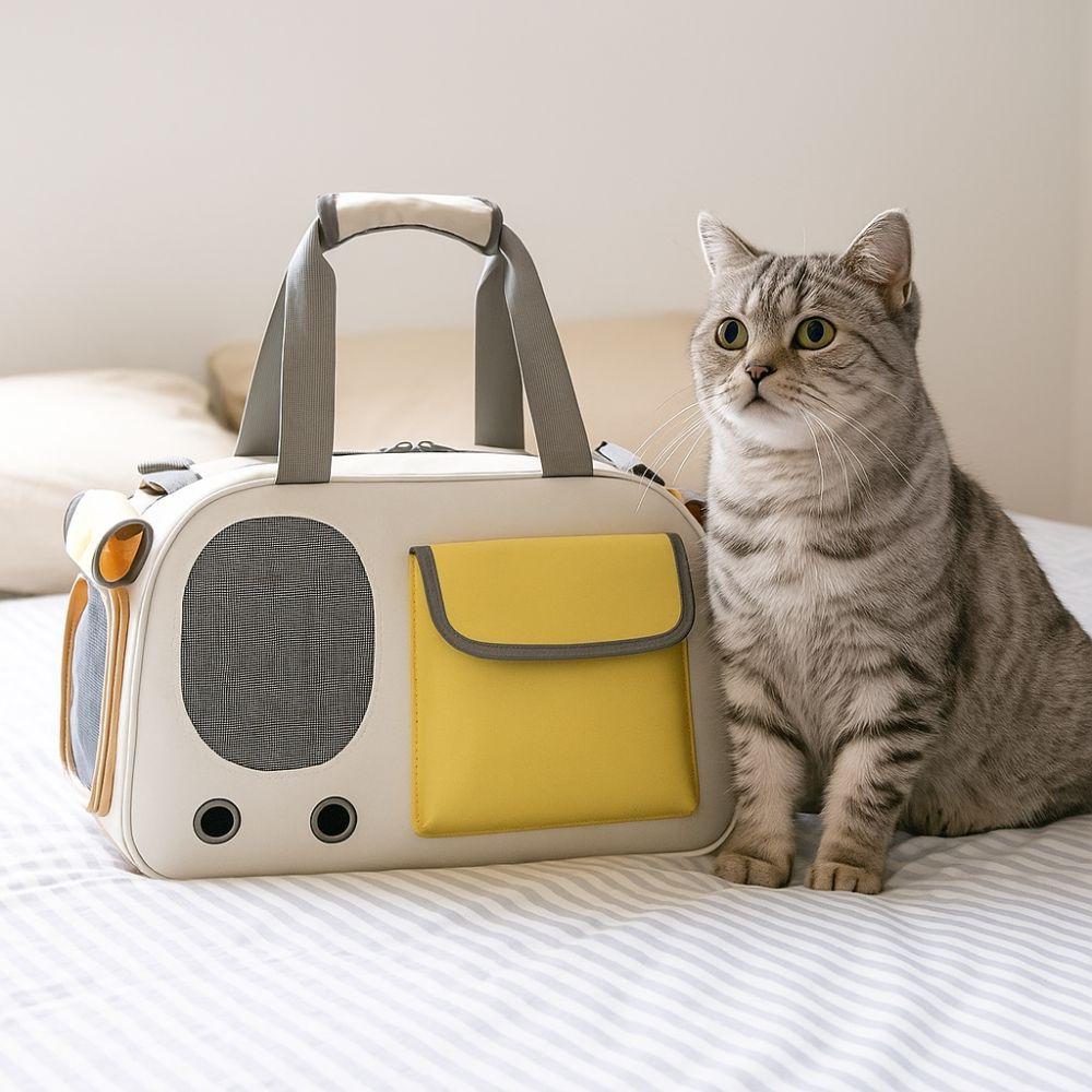 Breathable Portable Pet Carrier Adjustable No Deformation Pet Handbag Foldable Large-capacity Cat Outdoor Bag Transport