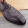 Fashion Dress Shoes For Mens Gray Black Pure Genuine Leather Oxford Shoe New Fashion Handmade Business Casual Office Daily Wear Durable