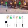 Solar Christmas Stake Lawn Decor with Santa Lights Waterproof Outdoor And Snowman Warm White LED