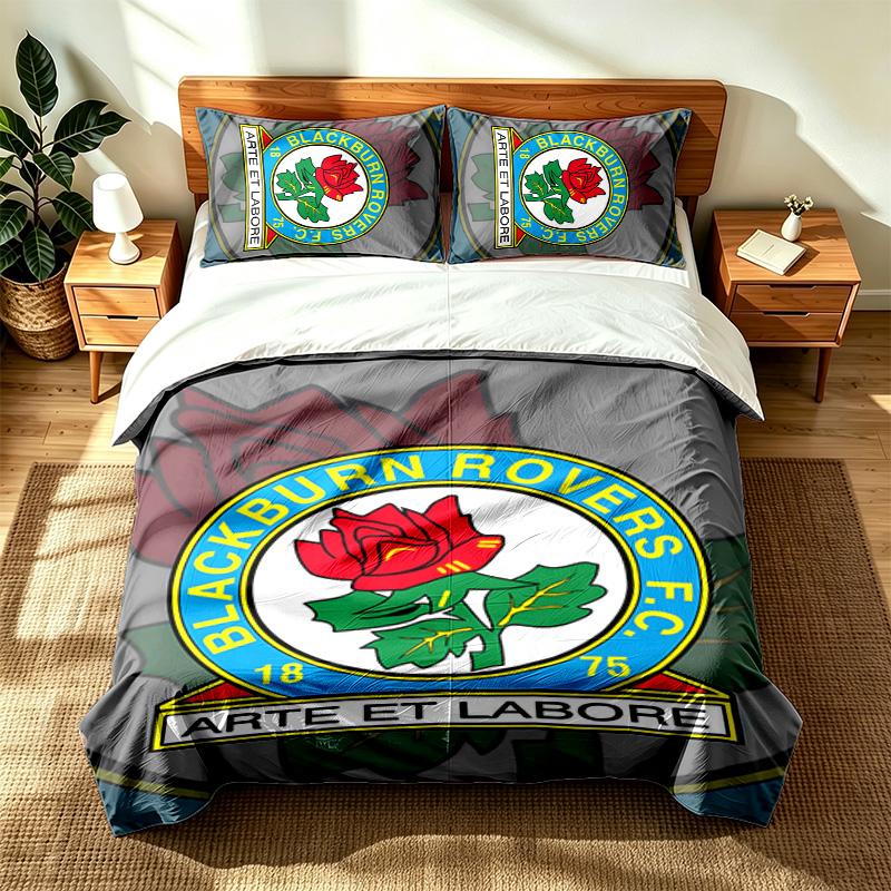Blackburn Rovers FC (5) 3pc set suitable for master bedrooms soft and comfortable an ideal gift for family and friends Includes one duvet cover and tw