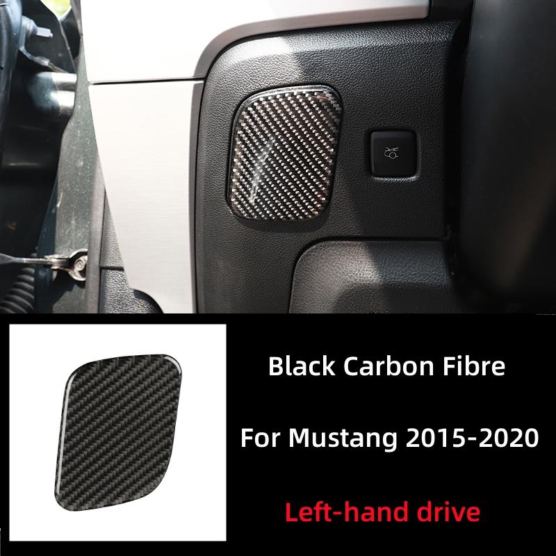 For Ford Mustang GT 2015-2025 Carbon Fiber Car Main Driver Storage Box Decoration Cover Sticker Decal Car Interior Accessories