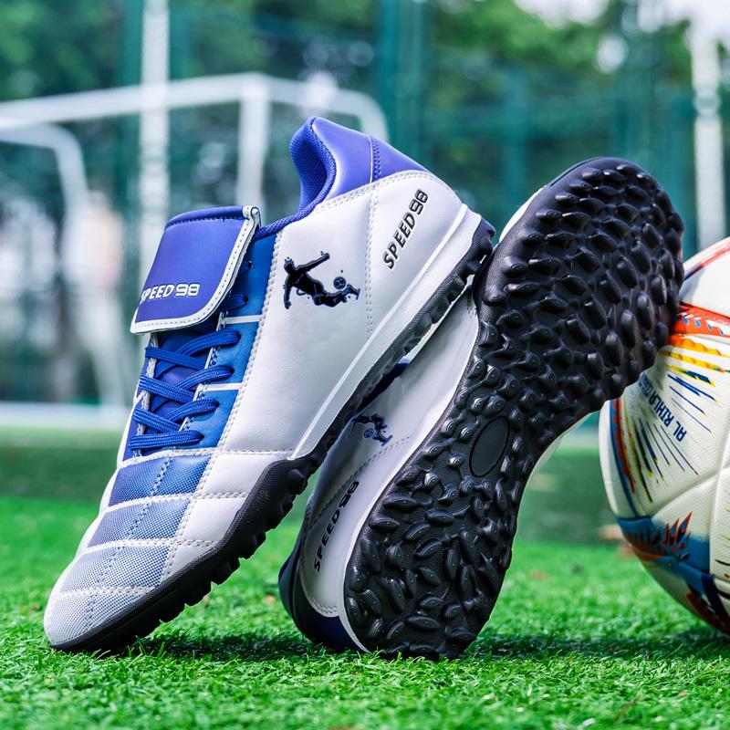 Professional football shoes quality flat bottom anti slip training shoes ultra light children's and adult football sports shoes