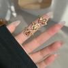 Französischer Retro Eleganter Roter Öltropfen Kürbis Offener Ring Nische Leichter Luxus High-End Zirkonring