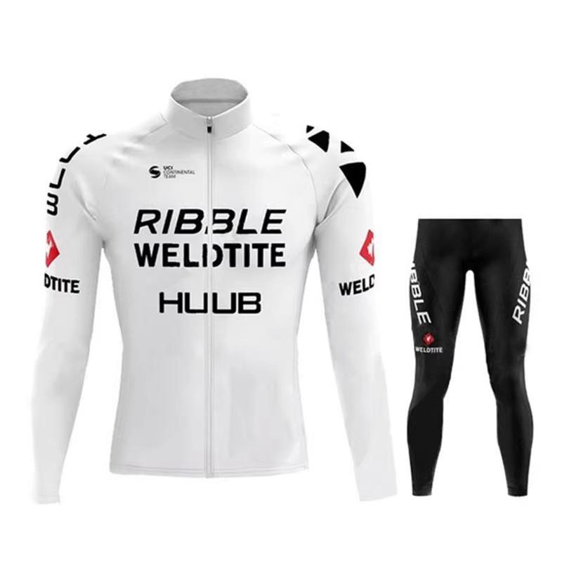 Winter Fleece Cycling Jersey Set Long Sleeve Thermal Bike Wear Men Women