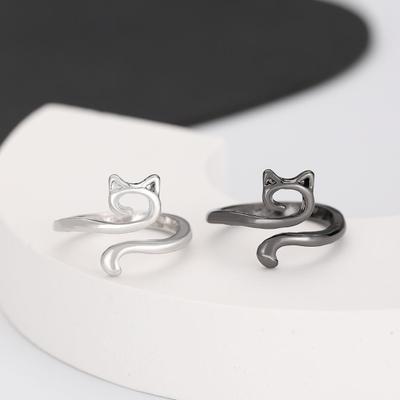 4Pcs Crochet Ring Adjustable Metal Yarn Guide Crochet Rings Set Cat-shaped Knitting Tension Ring for Home