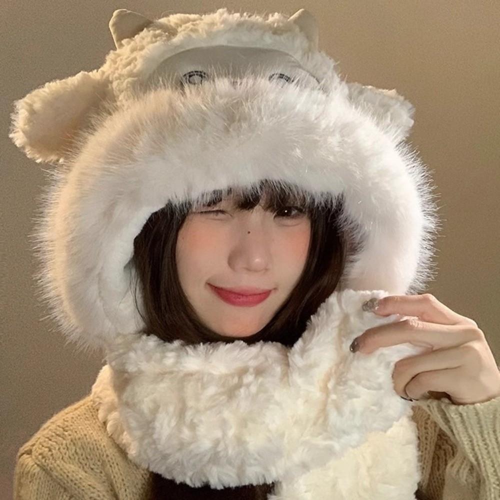 Warm Little Sheep Plush Hat Cartoon Lei Feng Cap Creative Ear Protection Hat  Girls
