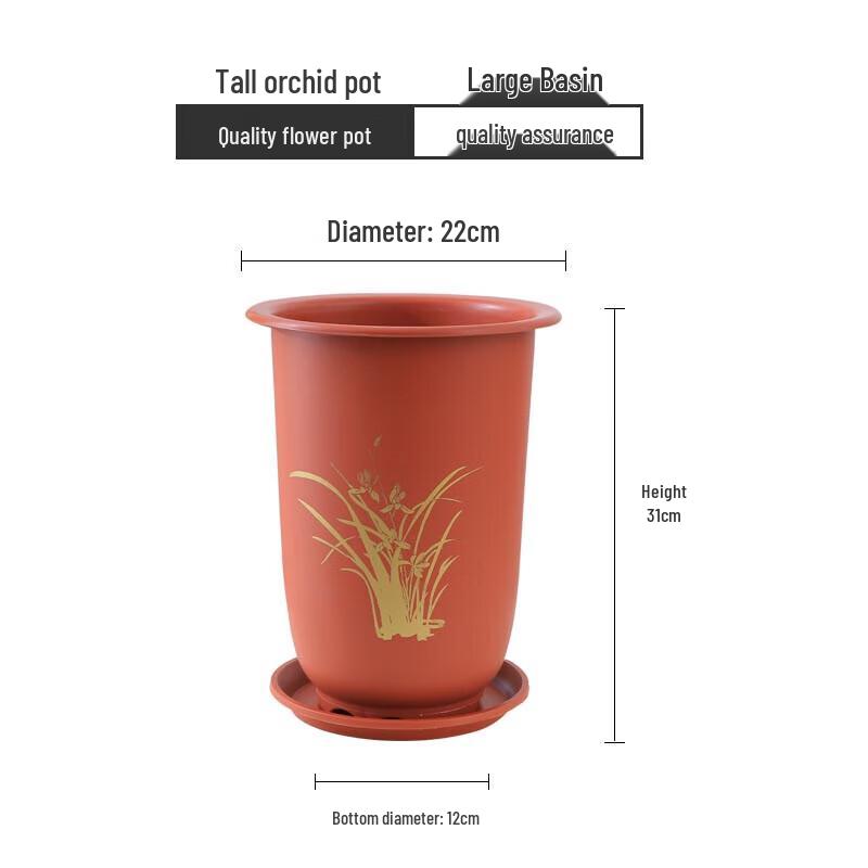 Chinese Style Resin Orchid Flower Pot