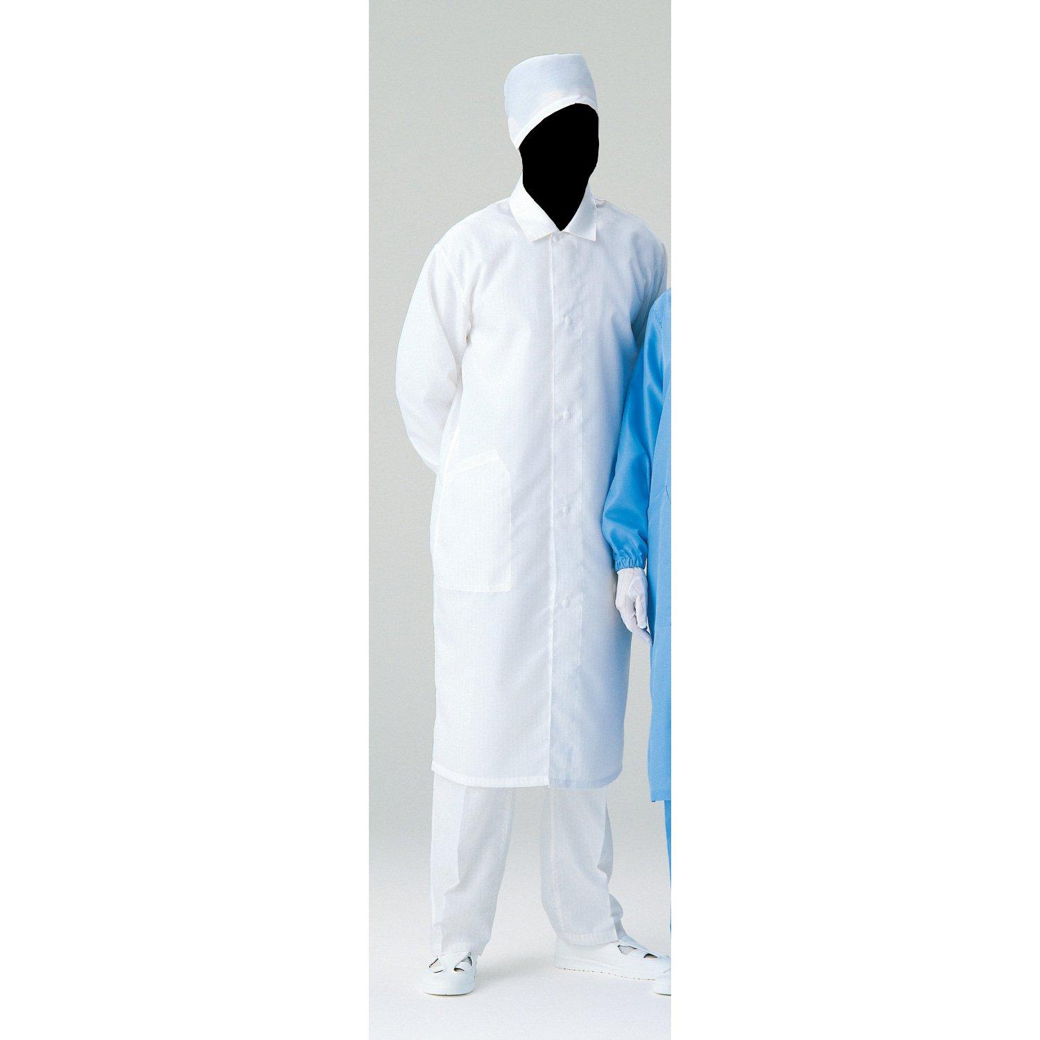 

Clean Wear Unisex Coat S3550W White 3L [Midori Anzen]