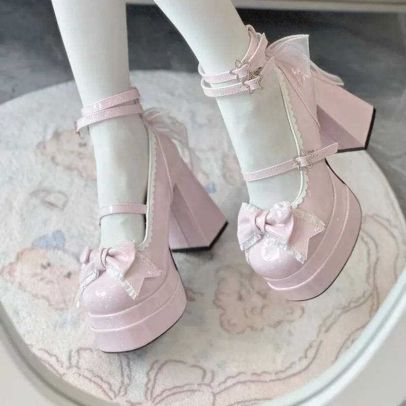 Night Club Platform Women Lolita Pumps Fashion Shallow High Heel Shoes Spring Autumn Ladies Outdoor Stripper Shoes