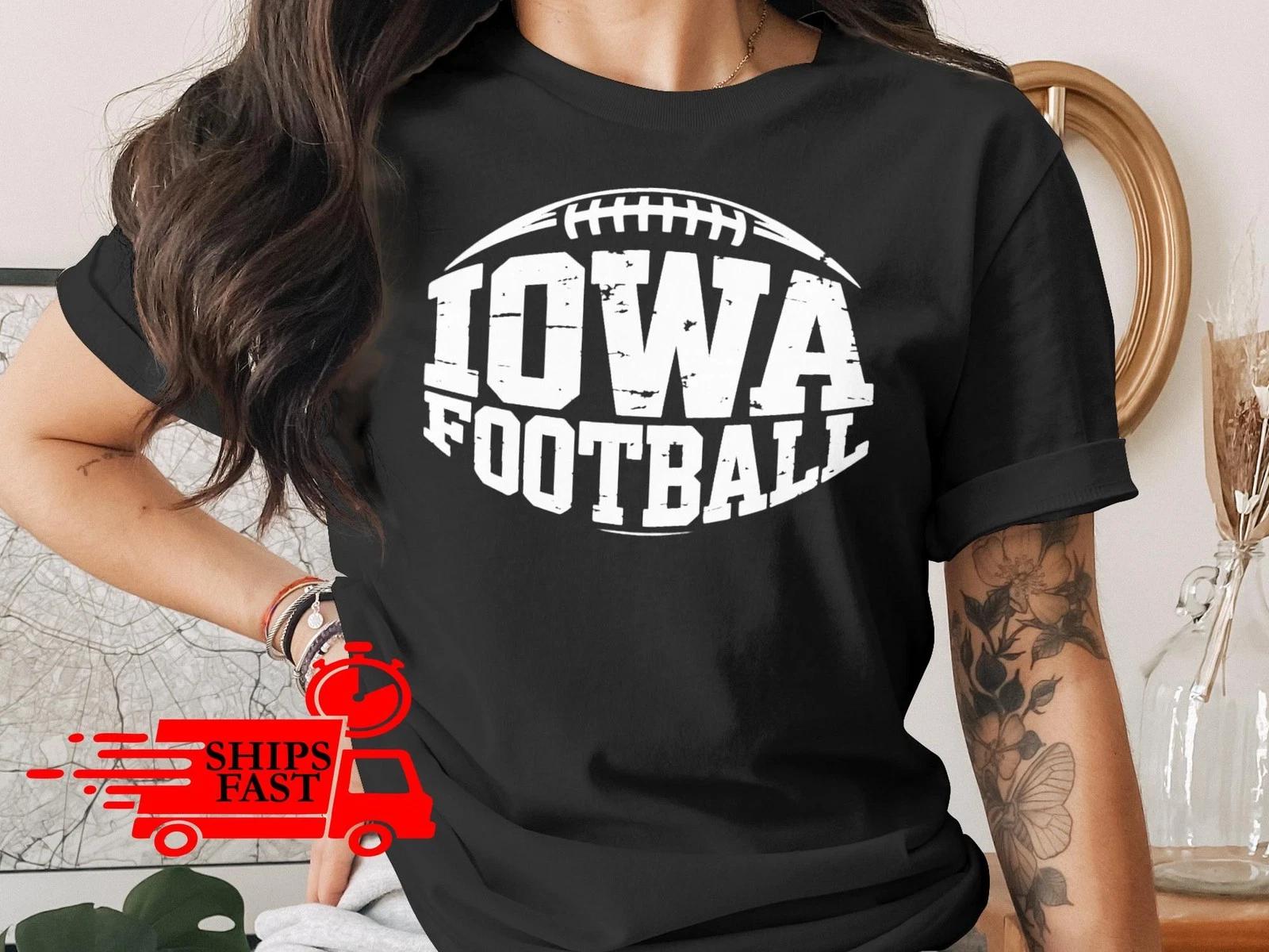 Iowa Football T Shirt, Comfort Colors Shirt, Iowa Gift, Iowa Sports, Fan Apparel XL