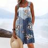 Women's Summer Casual Smocked Rompers Square Neck Sleeveless Loose Shorts Jumpsuits Beach Vacation Outfits