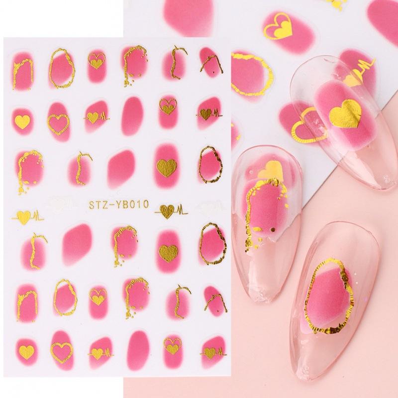 1PCS Black White Butterfly Laser Nail Stickers Nail Art Decoration Abstract Lines Bronzing Flowers Stickers For Nails