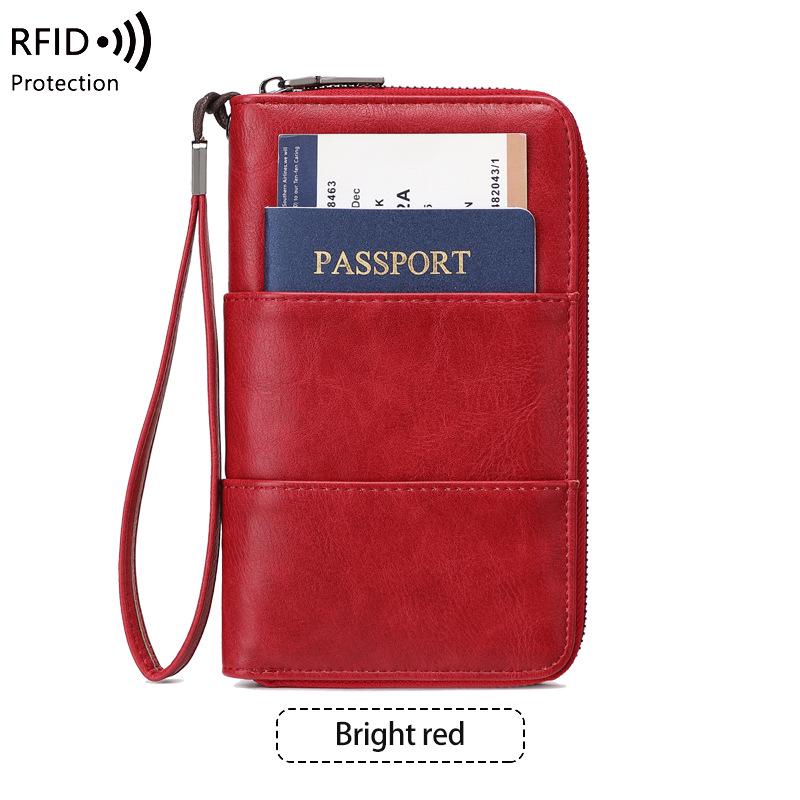 RFID Anti-Magnetic Zipper Passport Wallet: Multi-Function ID & Ticket Holder