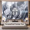 Custom Name Text Tapestry FC Zürich Personalized Polyester Wall Tapestry For Bedroom And Room