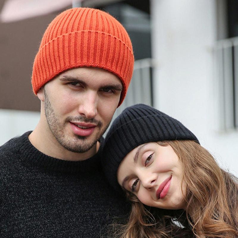 Melon hat men's autumn and winter knitted wool hat men's and women's outdoor warm bag head brimless cold hat tide