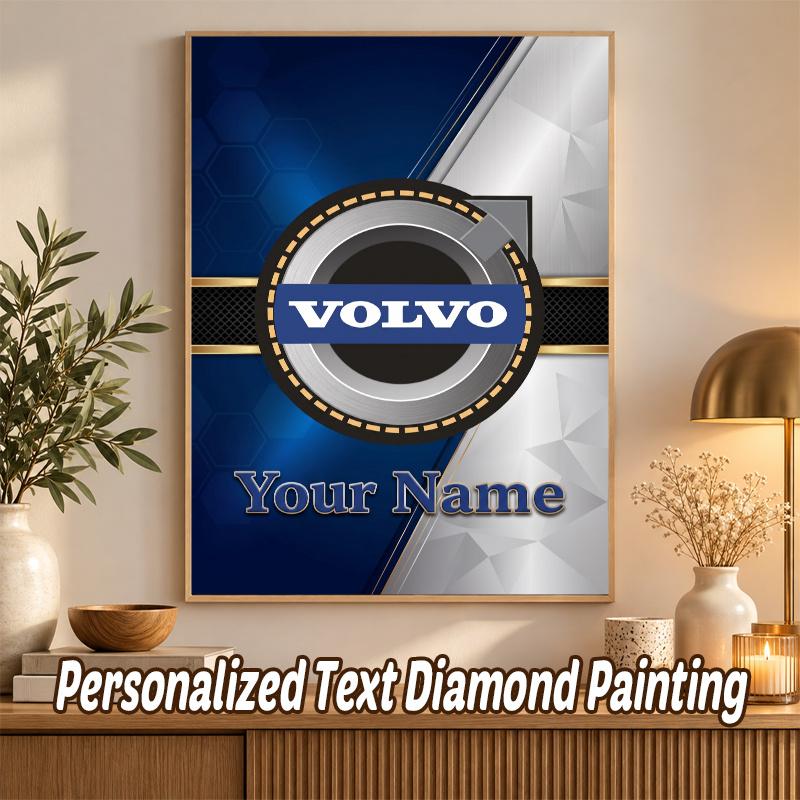 Volvo Trucks Custom Name Text 5D Diamond Painting Kit DIY Full Drill Diamond Art Decoration