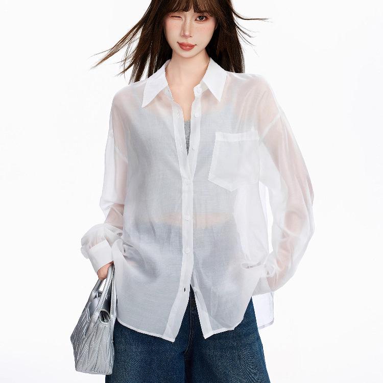 Women's Tencel Long Sleeve Sun Protection Jacket - Spring/Summer 2026 Ice Silk